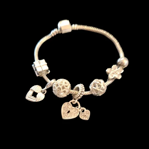 Elegant Silver Charm Bracelet - Picture 1 of 3